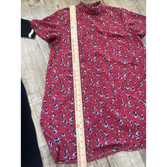 Forever 21 Ribbed Open Shoulder Mini Dress S Red Swing Dress S Old Navy Black - Picture 5 of 12